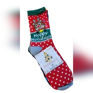 Holiday Ladies Socks -  5 Pairs of Crew Socks